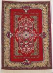 Tapis Asse Fond Rouge nouée à la main pure laine Tapis 30/30 (90 mille noeuds) Tapis artisanal Tunisien