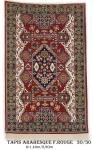 Tapis Arabesque Fond Rouge Nouée à la main pure laine Tapis 30/30 (90 mille nœuds)