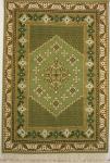 Tapis 58TA vert pistache nouée à la Main pure Laine Tapis 20/20 (40 mille noeuds) Tapis Artisanal Tunisienne