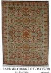 Tapis 7TM B115 Fond Beige Nouée à La Main pure Laine tapis 30/30 (90 mille nœuds) 