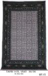 Tapis 14TL vert Nouée à la main pure laine Tapis 30/30 (90 mille nœuds)