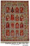 Tapis 46TL Fond Rouge Nouée à la main pure laine Tapis 30/30 (90 mille noeuds)