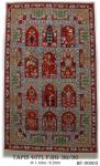 Tapis 46TL Fond Rouge Nouée à la main pure laine Tapis 30/30 (90 mille nœuds)