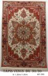 Tapis Venus Fond Beige Nouée à la Main Pure Laine  tapis 30/30 (90 mille nœuds)   