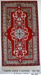 Tapis ASSE Fond ROUGE  Nouée à la Main Pure Laine  tapis 30/30 (90 mille nœuds)   