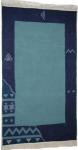 Nouveau Kilim Fond Bleue avec motif artisanal Tunisien pure laine Tissé à la main