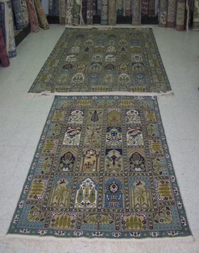 Tapis Venus Fond Ecrue Game154  Nouée à la Main Pure Laine  tapis 30/30 (90 mille nœuds)   