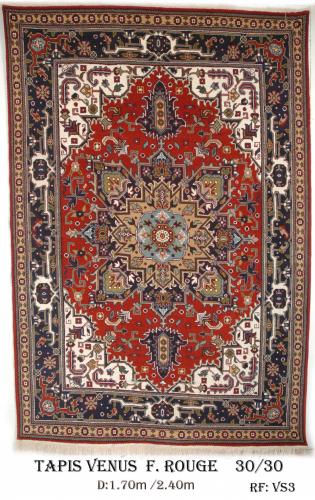 Tapis Venus Fond Ecrue Game154  Nouée à la Main Pure Laine  tapis 30/30 (90 mille nœuds)   