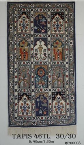 Tapis 46TL Fond Rouge Nou&eacute;e &agrave; la main pure laine Tapis 30/30 (90 mille noeuds)